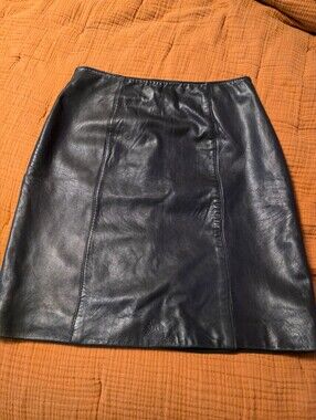 Mixit Black Genuine Leather Mini Skirt